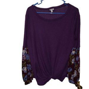 White Birch size Large Made in the USA Purple oversized top